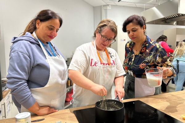 Group of adult learners in one of our cooking courses.