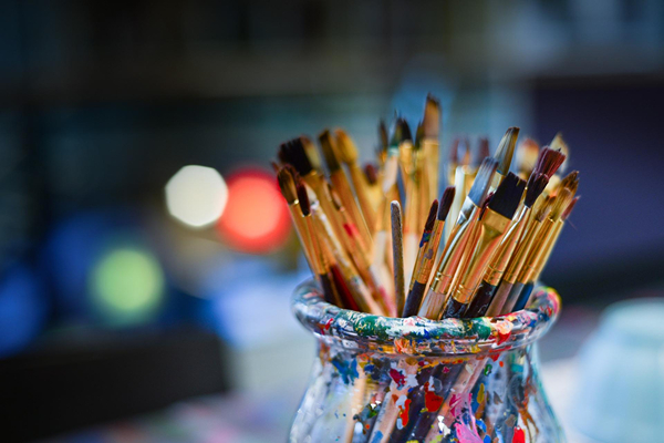 Picture of pencils in a glass vase