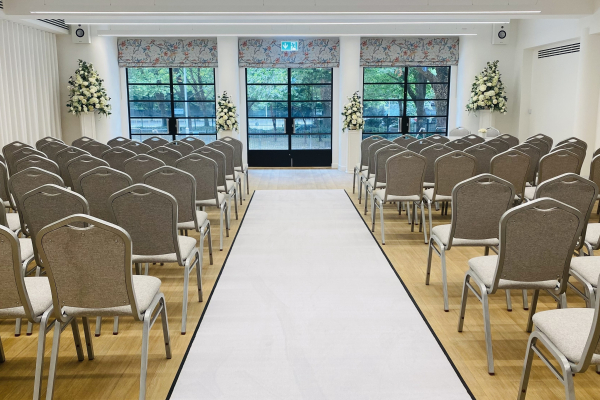 Photo of the inside of our Astra Suite ceremony room at the Civic Centre, Uxbridge