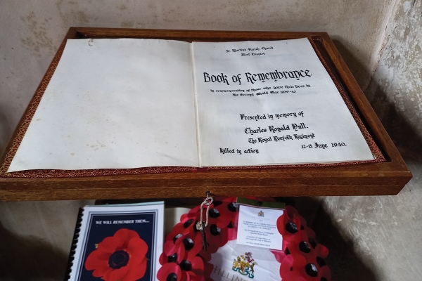Photo of Book of Remembrance at St Martin's Church, West Drayton
