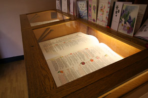 Photo of open Book of Remembrance at Breakspear Crematorium