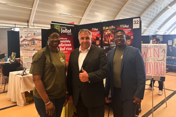 Cllr Tuckwell and Honeymix Foodco team at the expo