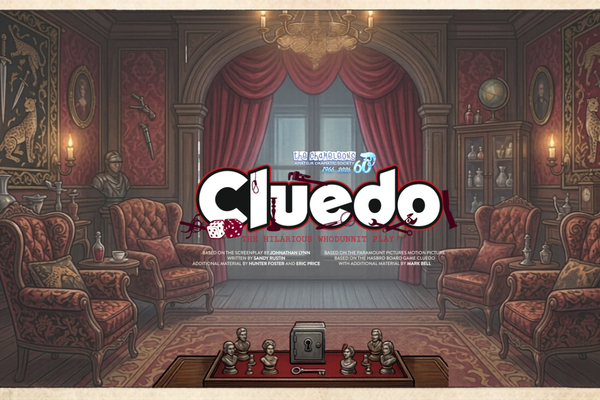 Graphic illustrating the Cluedo theatre show