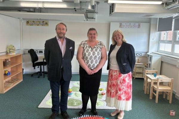 Cllr Jonathan Bianco, Headteacher Nicky Bulpett and Cllr Susan O'Brien