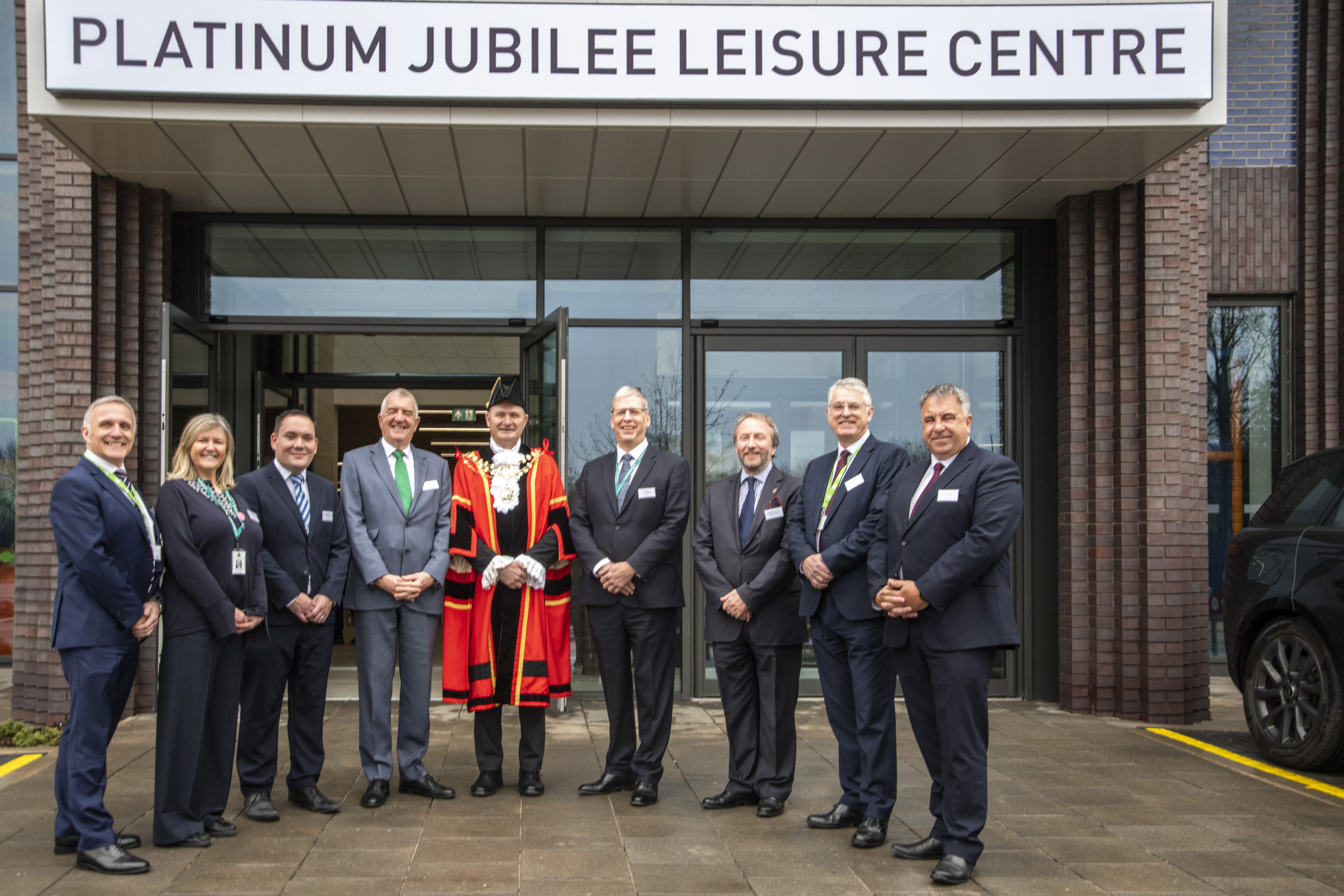 Photo the Mayor and Cabinet at Platinum Jubilee leisure centre opening