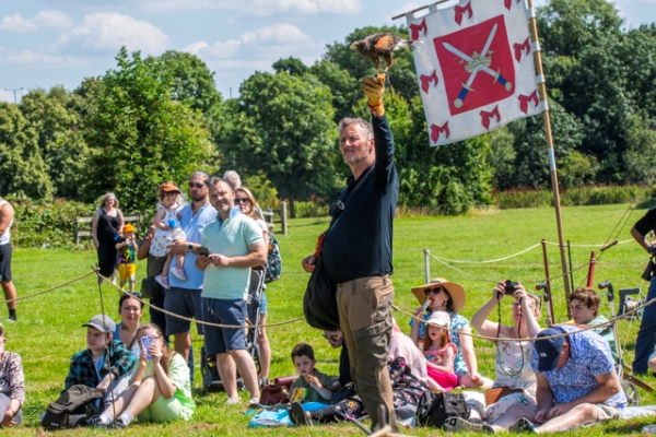 Falconer at Cranford Park Family Day 2024