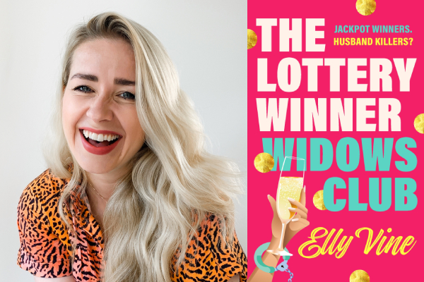 Photo of Elly VIne smiling alongside the cover of her new book.