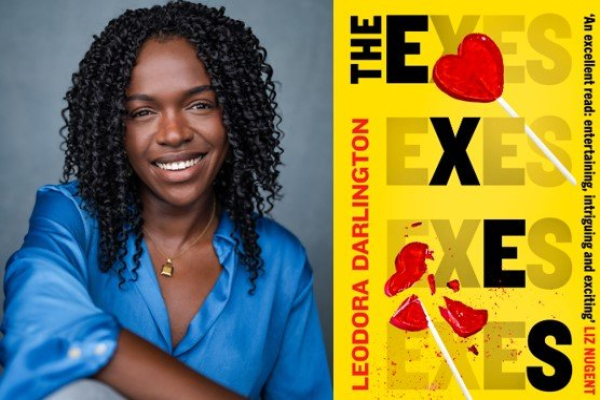 Photo of Leodora Darlington next to the front cover of her latest book