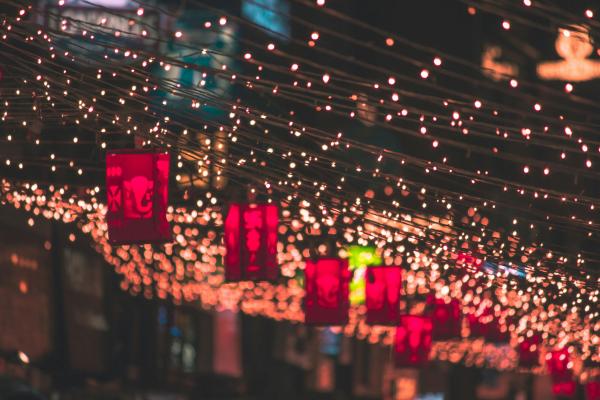 Image of hanging lights .
