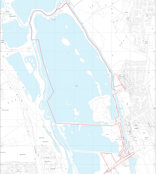 Map showing the boundary of the proposed Hillingdon Water Sports and Activity Centre (HWSAC)