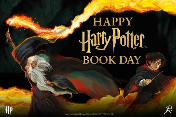 Graphic illustrating Harry Potter Book Day 2026