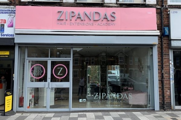 View of a shop on Hayes End Parade