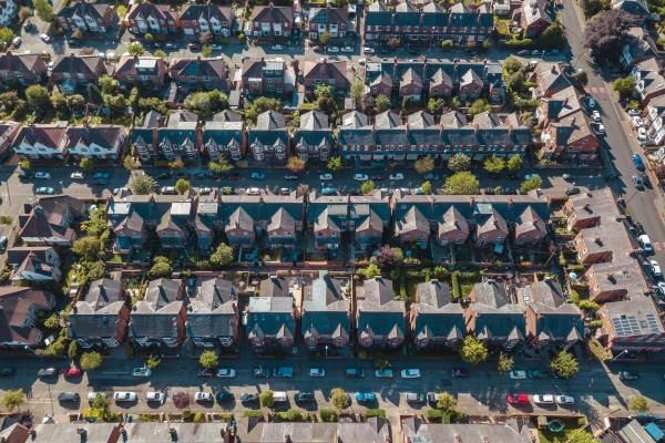 Overview of a residential street