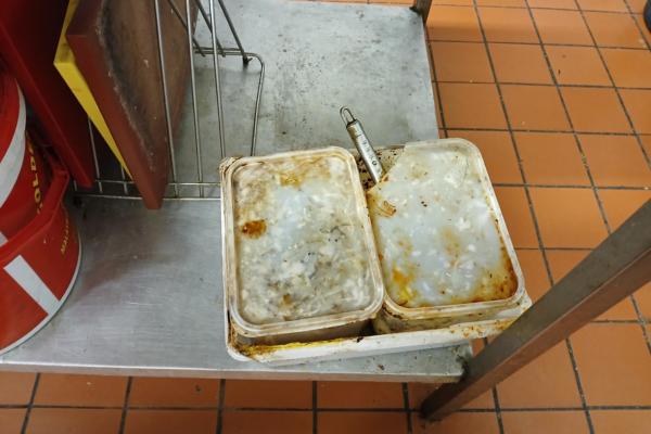 Food containers found by council officers