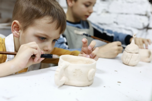 Image of a boy crafting