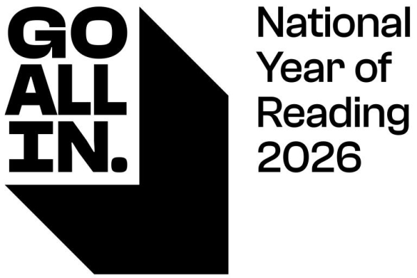 National Year of Reading 2026 black and white logo