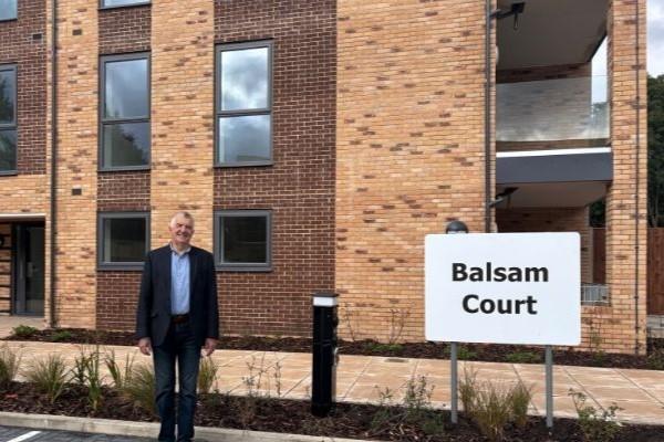 Cllr Eddie Lavery visits new council homes at Maple and Poplar in Hayes