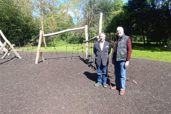 Cllr Jonathan Bianco and Cllr Eddie Lavery open the new playground at Cranford Park