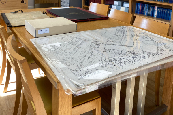 Image of a map on a table