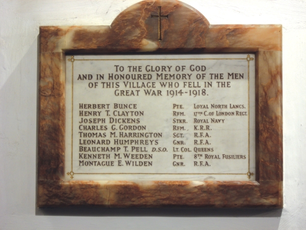 Photo of Plaque at St Giles Church