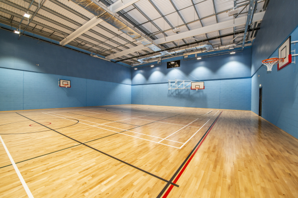 Photo of the large sports hall at Platinum Jubilee Leisure Centre