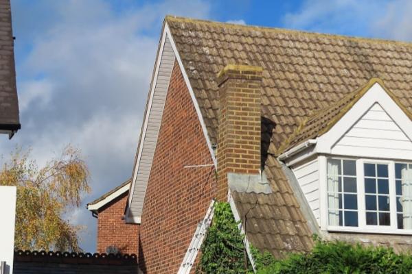 Photo of the house of Ms Naylor and her chimney which she was told could fall down
