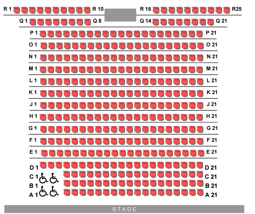Winston Churchill Theatre full seat plan