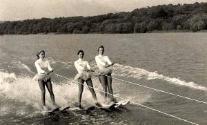 Photo of ladies water skiing