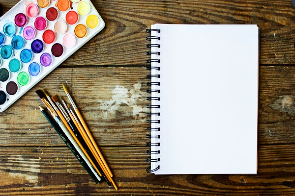 Picture of notepad and paint