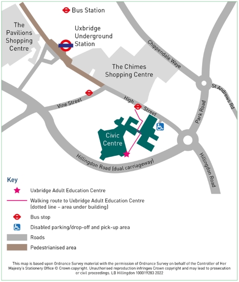 Uxbridge adult education centre walking map