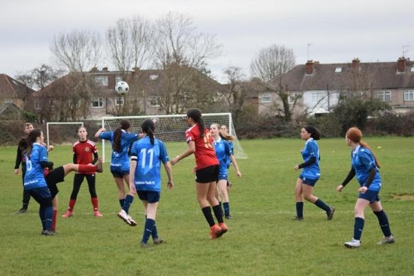 Young girl footballers from Wealdstone FC