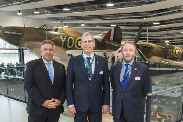 Cllr Steve Tuckwell, Cllr Ian Edwards and Cllr Jonathan Bianco at the Battle of Britain Bunker
