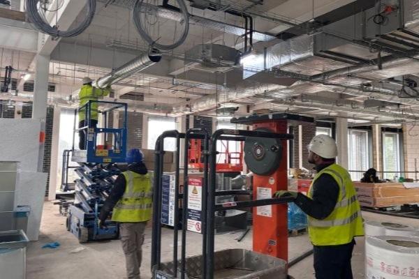 Mechanical and engineering works in the gym of the new Platinum Jubilee leisure centre in West Drayton