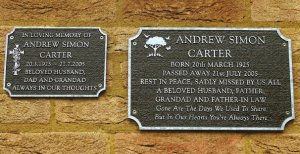Photo of 2 cloister wall plates at Breakspear Crematorium