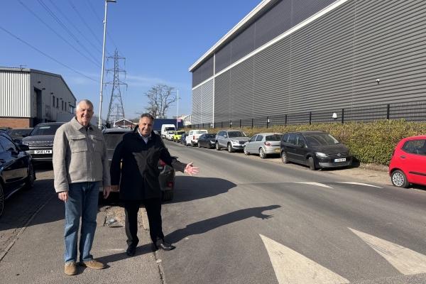 Cllr Eddie Lavery and Cllr Steve Tuckwell visit the newly installed traffic calming measures in Arundel Road, Uxbridge