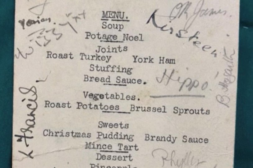 An old WW2 menu